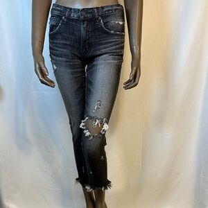 Moussy Vintage Distressed Black Jeans for Women